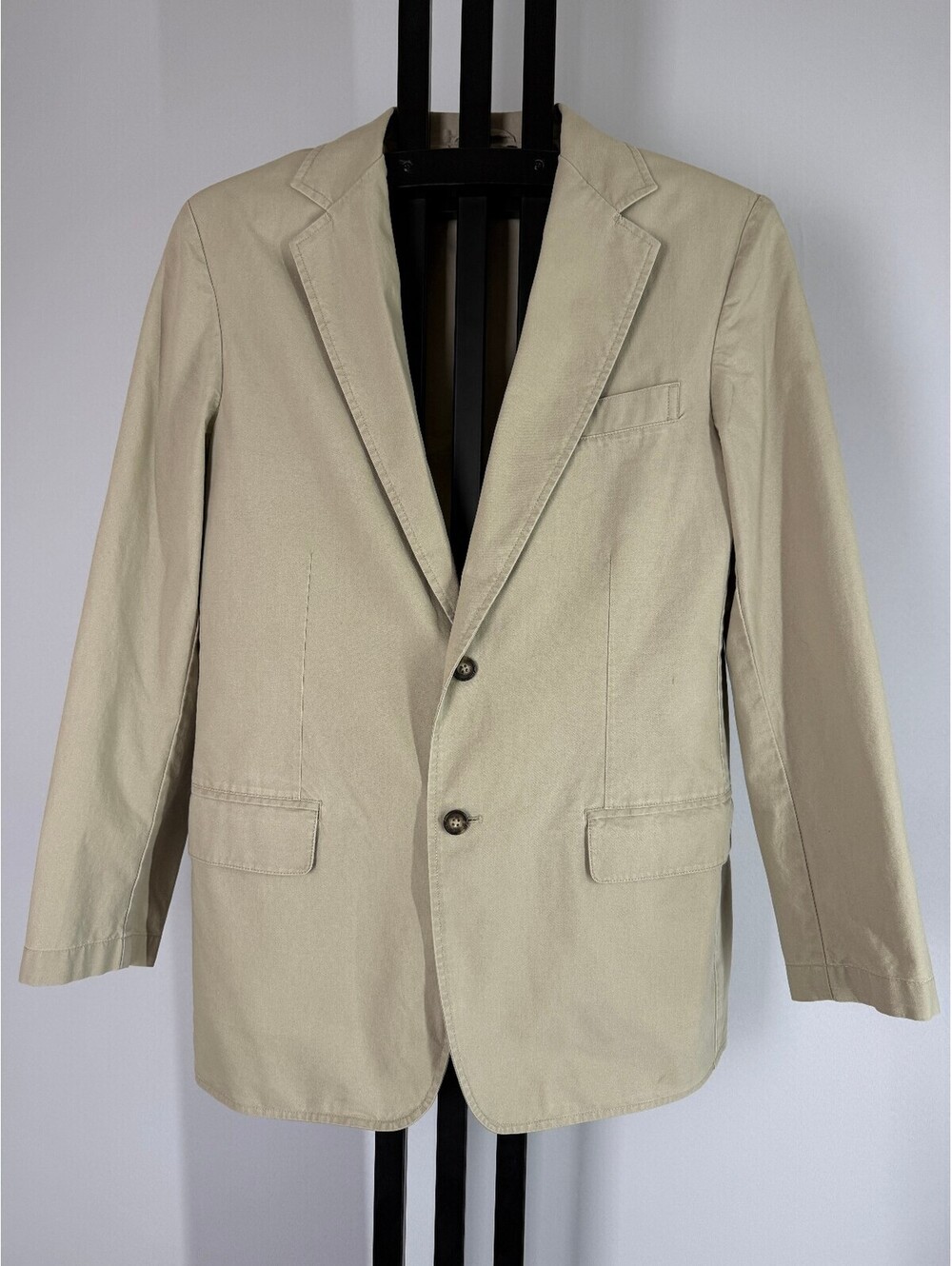 L.L.Bean Sport Coat Blazer Men's 40R Khaki Tan 100% Cotton Casual Jacket